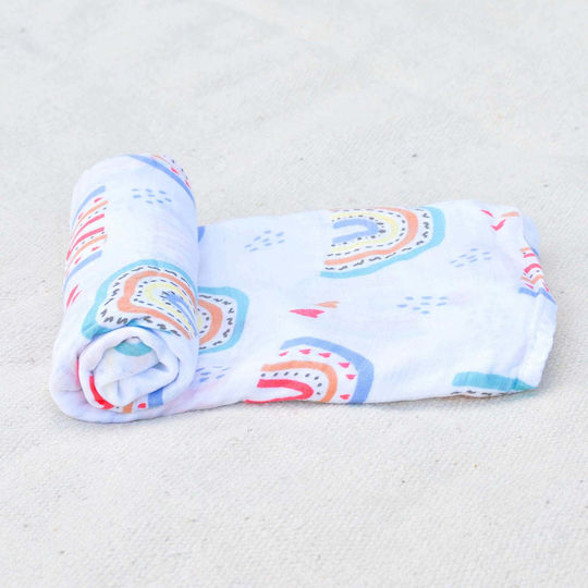 Queen Mother Muslin Changing Pad Light Blue 110x120cm.