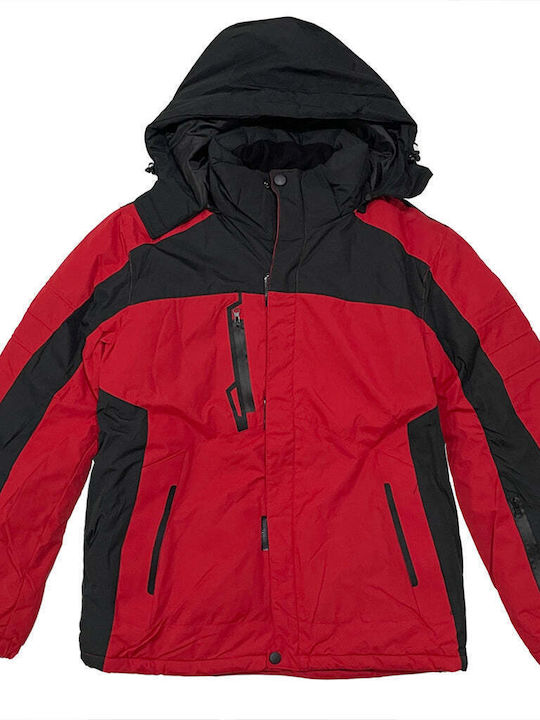 Ustyle Herren Winter Jacke Lässig Wasserdicht und winddicht Rot