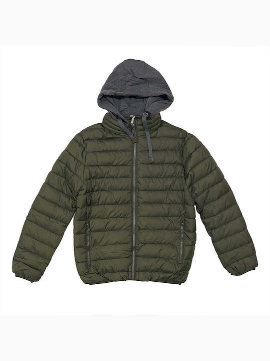 Ustyle Men's Winter Puffer Jacket Khaki