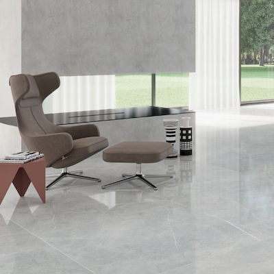 Keratile Floor Interior Gloss Ceramic Tile 120x60cm Light Grey