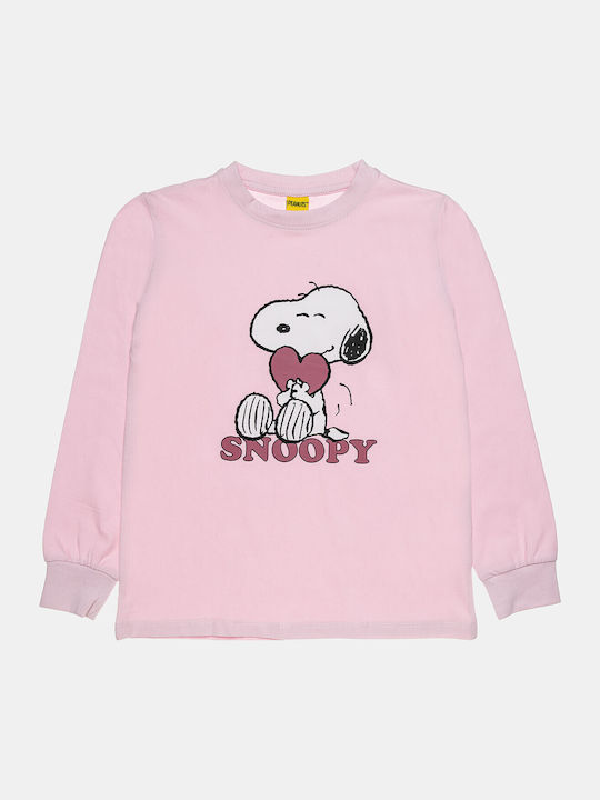 Alouette Kinder Schlafanzug Winterlich Rosa Snoopy
