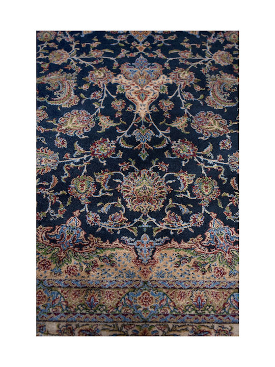 Viokarpet Qum Rug Rectangular Silk Navy