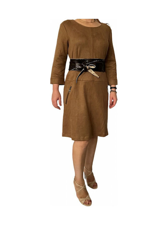 Breite Leder Damen Gürtel Beige
