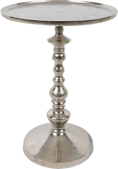 Кръгла Странична Кафе Маса Ornate Метална Сребриста 2 Бройки Ш36xД36xВ49см