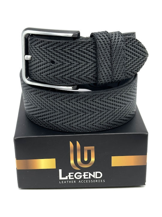 Wide Men's Belt Leather Black