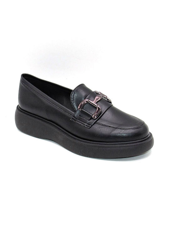 Si Bolleti Leather Women's Loafers Black Checkmate