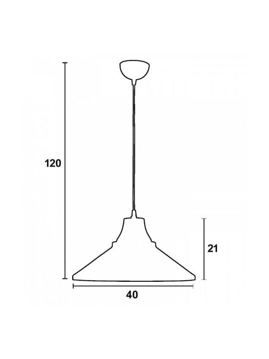 ArkoLight Pendant Light Turquoise with Socket E27 40x40cm
