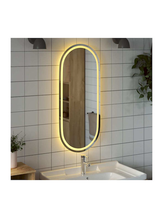 vidaXL Oval Badezimmerspiegel LED 100x45cm Durchsichtig