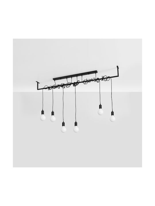 Sollux Salamanca 6 Adjustable Pendant Light Black for 6 Bulbs E27 50x50x20cm