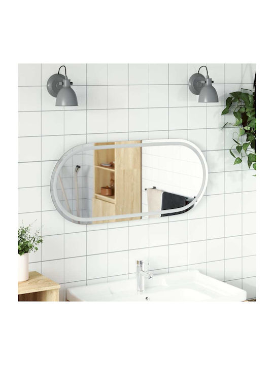 vidaXL Oval Badezimmerspiegel LED 100x45cm Durchsichtig