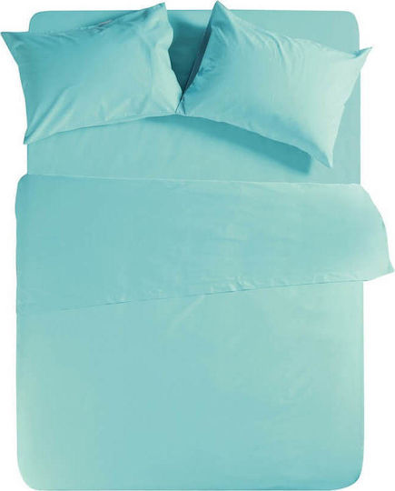 Nef-Nef Homeware Sheet for Single Bed with Elastic 100x200+30cm. Basic Aqua
