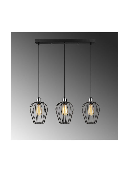 Elefant Pendant Light Three-Light Rail for Socket E27 Black