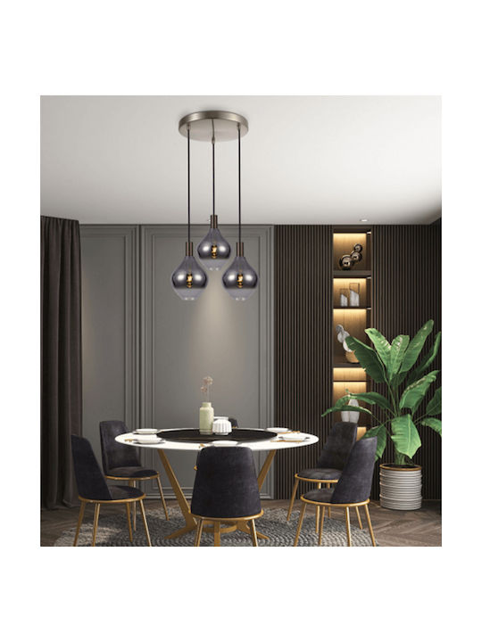 Sun Light Pendant Lamp 3xE27 Silver