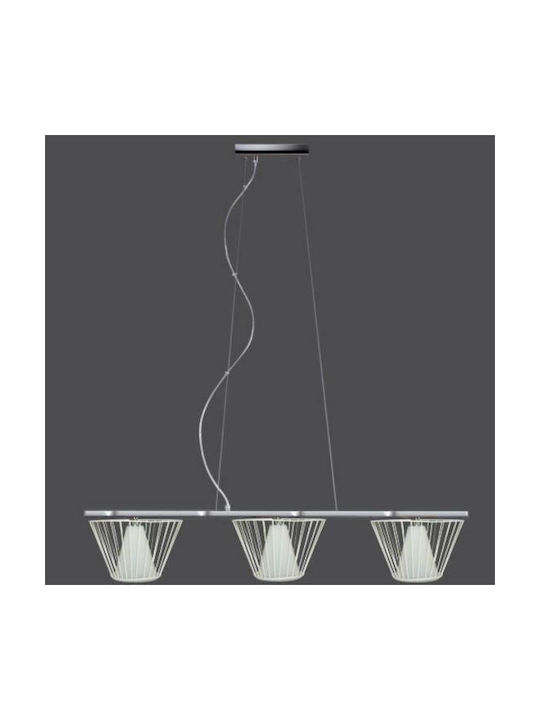 Aca Pendant Light White Rail with Socket G9 95cm