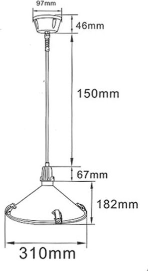 Aca Pendant Light Blue Bell with Socket E27