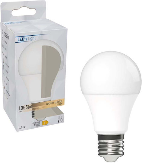 123led Λάμπα LED 9.5W για Ντουί E27 και Σχήμα A60 Θερμό Λευκό 1055lm