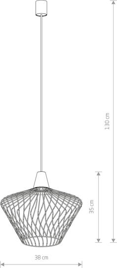 Nowodvorski Pendant Light Black Grid with Socket E27 38x130cm