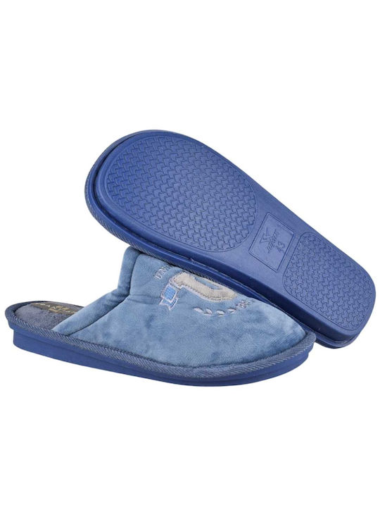 Yfantidis Men's Printed Slippers Blue