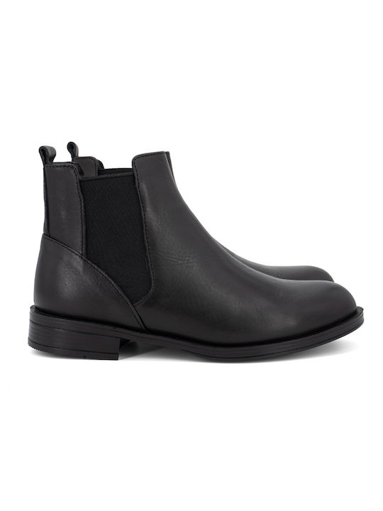 Robinson Leder Damen Chelsea Stiefeletten mit hohem Absatz Schwarz