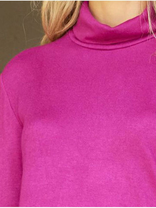 Anna Raxevsky Women's Long Sleeve Sweater Turtleneck Fuchsia