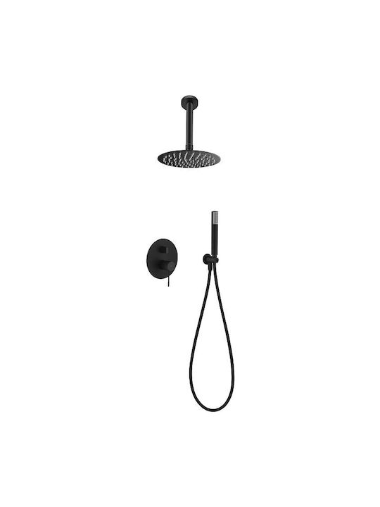 Imex Built-in Mixer & Shower Head Set for Shower 2 Exits Inox Silver