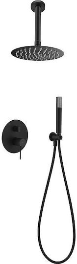 Imex Built-in Mixer & Shower Head Set for Shower 2 Exits Inox Silver