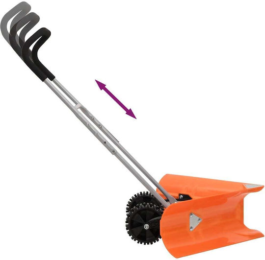 vidaXL Schneeschaufel Teleskopisch Rollend mit Stiel 107cm und Plastikgriff