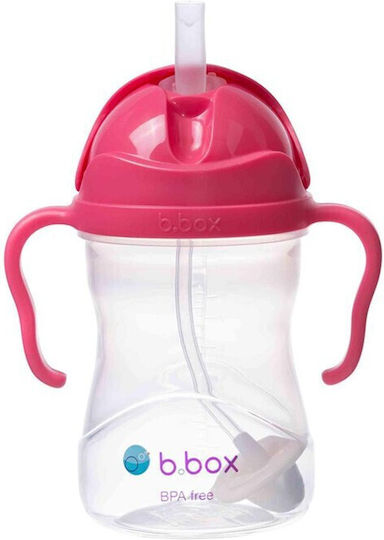 B.Box Baby Cup with Handles and Straw Sippy made of Plastic Fuchsia 240ml for 6m+m+
