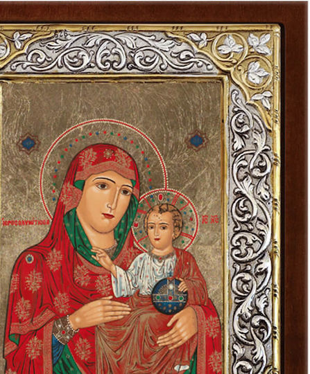 SilverBrand.gr Heiligenikone Maria von Jerusalem Silber 26x20cm