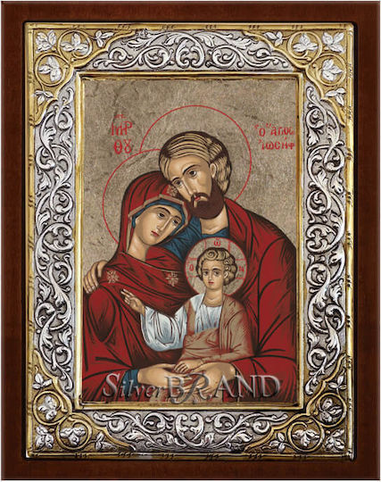 SilverBrand.gr Εικόνα Heilige Familie Silber 26x20cm