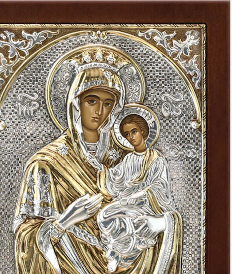 SilverBrand.gr Heiligenikone Maria Himmelskönigin Silber 20x16cm