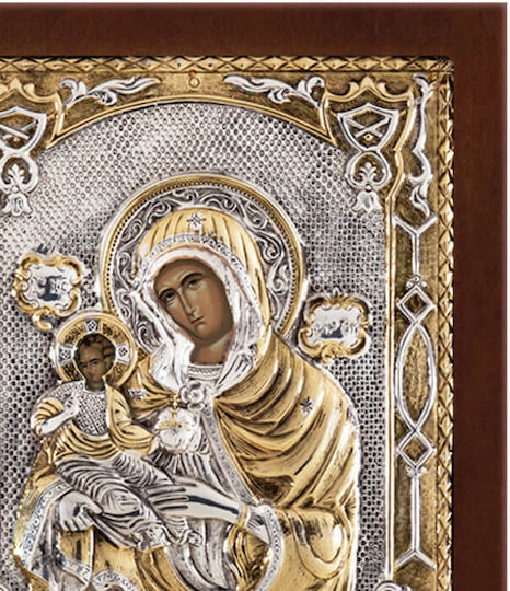 SilverBrand.gr Heiligenikone Maria Eleousa Silber 24x20cm