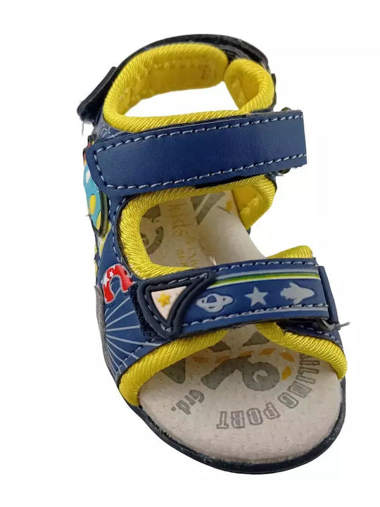 Kinder Sandalen Franco mit Klettverschluss & Lichtern Blau