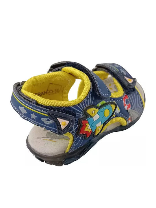 Kinder Sandalen Franco mit Klettverschluss & Lichtern Blau