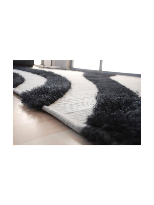 Royal Carpet Toscana Branco Rug Rectangular Shaggy Branco Black White