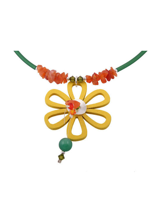 Theodora's Jewellery Colier Din Argint Plăcut Cu Aur