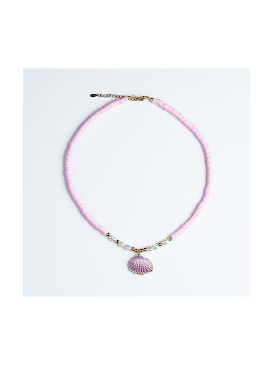 Cuoro Necklace with Pink Gold Plating