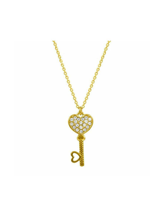 Amor Amor Necklace with design Heart from Gold Plated Silver