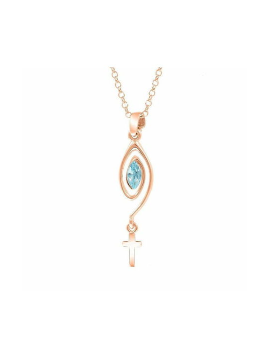 Amor Amor Necklace Eye from Pink Gold Plated Silver