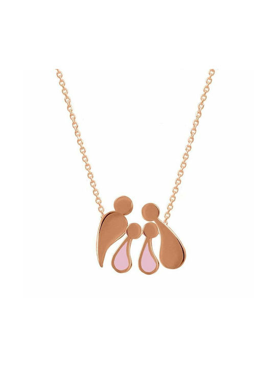 Amor Amor Necklace Family from Rose Gold Plated Silver