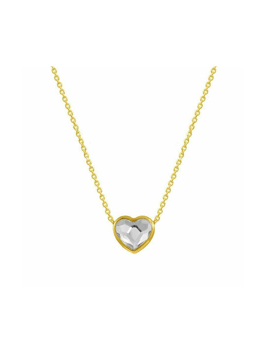 Amor Amor Necklace with design Heart from Gold Plated Silver