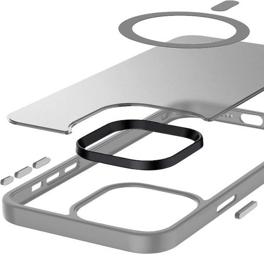 Crong Hybrid Back Cover Πλαστικό Γκρι (iPhone 15 Pro Max)