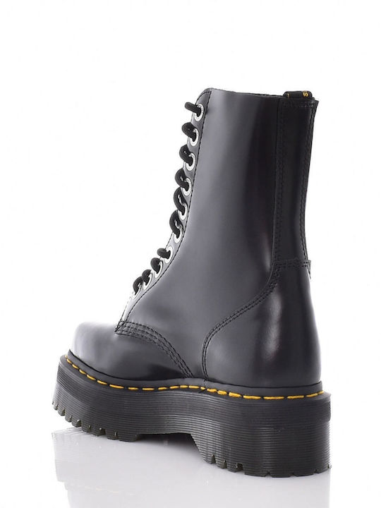 1490 Quad Leather Women's Ankle Boots with Medium Heel Black