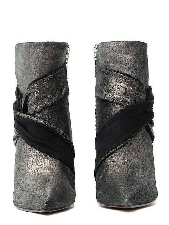 Leather Women's Ankle Boots Silver