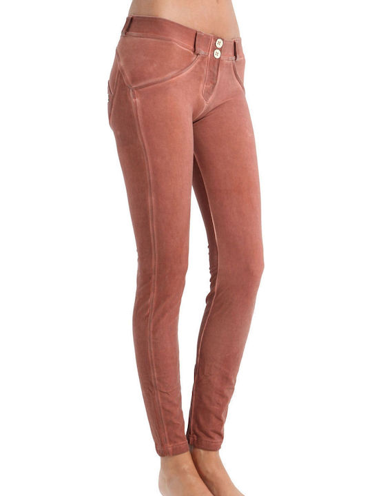 Women's Fabric Pants Push Up in Slim Fit Camel (K70)