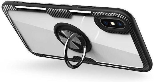 Carbon Ring Tough Задна корица Пластмаса Черен (Galaxy A50)