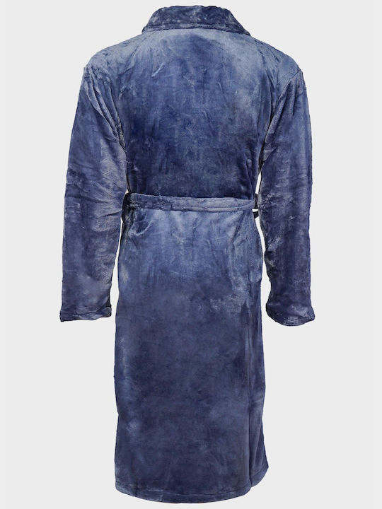 G Secret Winter Herren-Robe Vlies Blau