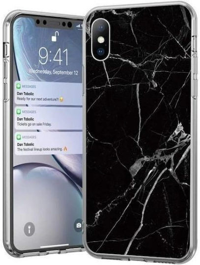 Wozinsky Marble Umschlag Rückseite Silikon Schwarz (Galaxy A72)