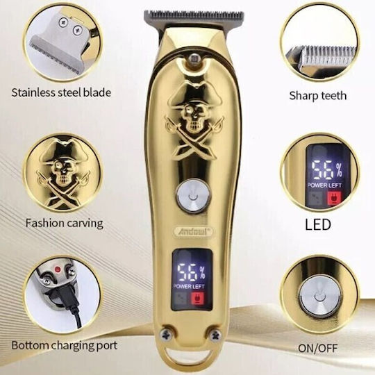 Andowl Professional Rechargeable Hair Clipper Gold Q-TF53