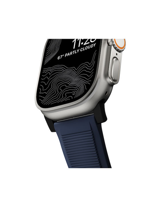 Nomad Sport Rugged Strap V2 FKM Strap Silicone Atlantic Blue Black (Apple Watch 44/45/46mm/Ultra 49mm)